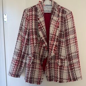 Zara Red Tweed Blazer